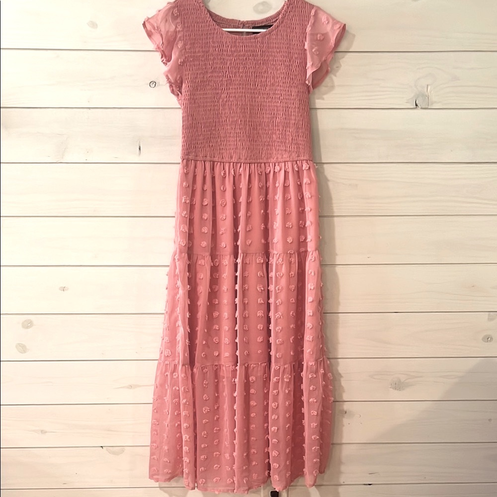 Merokeety | Pink Smocked Dress, Small